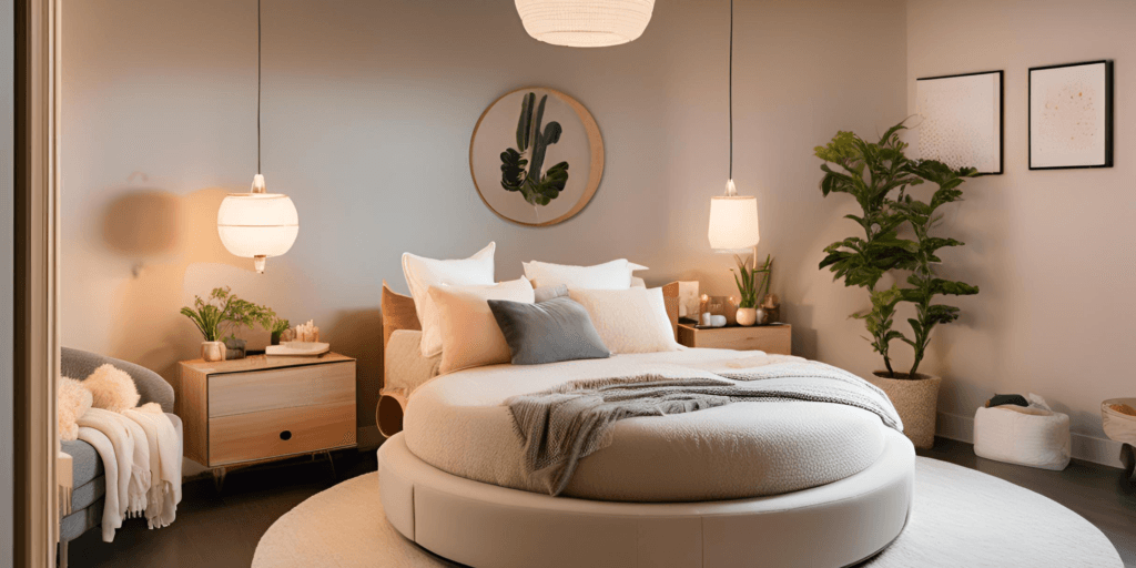 Round Bed with Built-in Storage